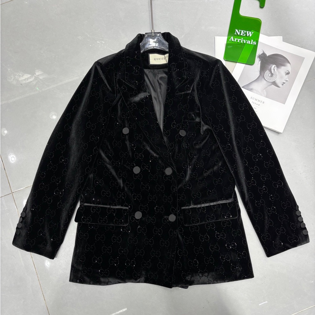 Gucci Black Velvet Women's Blazer